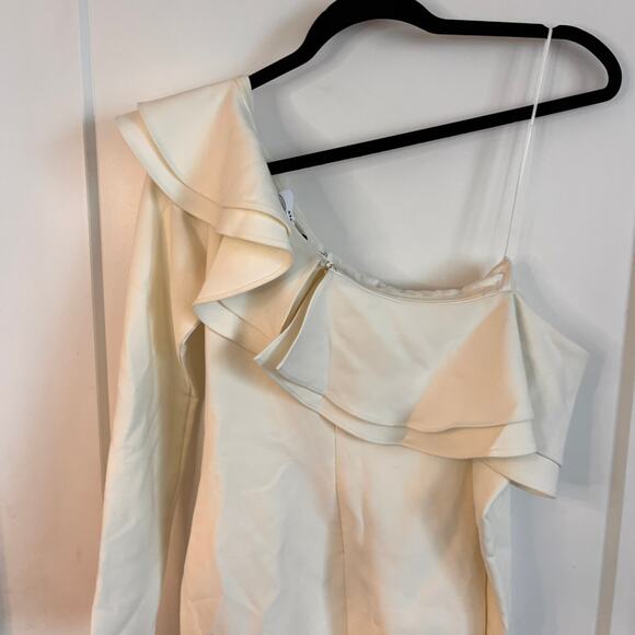 Likely White Draped Ruffle Overlay Georgina Mini Dress Size 0 - Picture 6 of 12